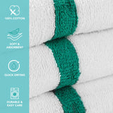 Hospeco® Power Gym Hand Towel 16x27 Green Stripe, 120/Case (HOSPWR-1627-3GRCS-CS) Case of 120