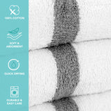 Hospeco® Power Gym Hand Towel 16x27 Gray Stripe, 120/Case (HOSPWR-1627-3GYCS-CS) Case of 120