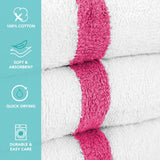 Hospeco® Power Gym Hand Towel 16x27 Pink Stripe, 120/Case (HOSPWR-1627-3PKCS-CS) Case of 120