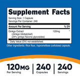 nutricost® Dietary Supplement Ginko Biloba 120 mg Strength Capsule 240 Per Bottle (1270262_BT) 1/BT
