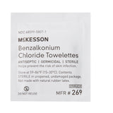 McKesson Antiseptic Skin Towelette Individual Packet Unscented 100 Count (865276_BX) 100/BX