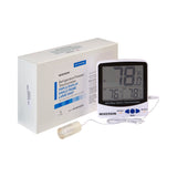 McKesson Digital Refrigerator / Freezer Thermometer with Alarm Fahrenheit / Celsius -58° to +158°F (-50° to +70°C) Glycol Bottle Probe / Internal Sensor Multiple Mounting Options Battery Operated (1074440_EA) 1/EA