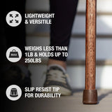 Brazos™ Twisted HitchHiker Walking Stick Wood 48 Inch Height Red (1229043_EA) 1/EA