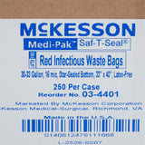 McKesson Biohazard Waste Bag Biohazard Symbol / Infectious Waste 30 to 33 gal. Red 33 X 40 Inch (186722_CS) 250/CS
