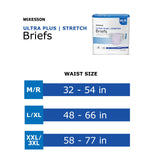 McKesson Ultra Plus Stretch Unisex Adult Incontinence Brief Medium Disposable Heavy Absorbency (884170_CS) 4/CS