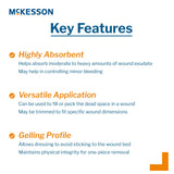 McKesson Alginate Dressing 4 X 8 Inch Rectangle (883266_EA) 1/EA