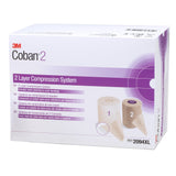 3M™ Coban™ 2 2 Layer Compression Bandage System 4 Inch X 3-4/5 Yard / 4 Inch X 6-3/10 Yard Self-Adherent / Pull On Closure Tan / White NonSterile 35 to 40 mmHg (993482_CS) 8/CS