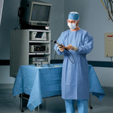 Halyard Protective Procedure Gown Large Blue NonSterile Not Rated Disposable (342890_PK) 10/PK
