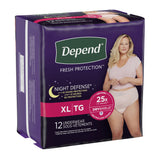 Depend® Night Defense® Female Adult Absorbent Underwear Waistband Style X-Large Disposable Heavy Absorbency (1224720_CS) 48/CS