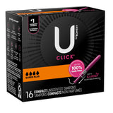 U by Kotex® Click® Tampon Super Plus Absorbency Plastic Applicator Individually Wrapped (1184200_CS) 128/CS