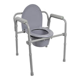 McKesson 3-in-1 Commode Chair Fixed Arms Steel Frame Back Bar 13-1/2 Inch Seat Width 350 lbs. Weight Capacity (1065228_EA) 1/EA