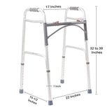 McKesson Dual Release Folding Walker Adjustable Height Aluminum Frame 350 lbs. Weight Capacity 32 to 39 Inch Height (1128907_EA) 1/EA