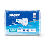 Attends® Stretch Unisex Adult Incontinence Brief Large / X-Large Disposable Heavy Absorbency (981738_CS) 96/CS