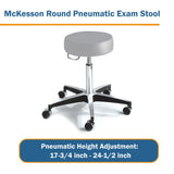 McKesson Exam Stool Backless Pneumatic Height Adjustment 5 Casters Clamshell (407031_EA) 1/EA