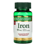 Nature's Bounty® Mineral Supplement Iron 65 mg Strength Tablet 100 per Bottle (861286_BT) 1/BT