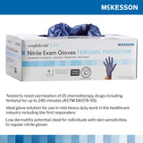 McKesson Confiderm® LDC Exam Glove Medium NonSterile Nitrile Standard Cuff Length Fully Textured Blue Chemo Tested / Fentanyl Tested (1159330_BX) 250/BX