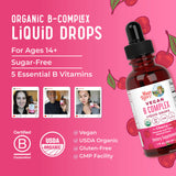 Mary Ruth's® Vegan B-Complex Dietary Supplement Niacin / Vitamin B6 / Folate / B12 / Biotin 2 mg - 2 mg - 400 mcg - 1,500 mcg - 2,500 mcg Strength Drop 1 oz. Cherry Flavor (1271766_EA) 1/EA