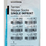McKesson Terries™ Slipper Socks Unisex Adult Large Single Tread Single Patient Use Teal (334874_CS) 48/CS