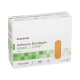 McKesson Adhesive Strip 1 X 3 Inch Fabric Rectangle Tan Sterile (466872_BX) 100/BX