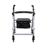 McKesson 4 Wheel Rollator Silver Adjustable Height / Folding Aluminum Frame (1065267_EA) 1/EA
