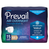 Prevail Air™ Overnight Unisex Adult Incontinence Brief Size 3 / X-Large Disposable Heavy Absorbency (1126352_CS) 60/CS
