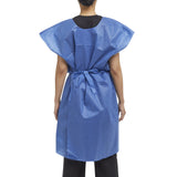 Graham Medical Products Patient Exam Gown Medium / Large Blue Disposable (178198_CS) 50/CS