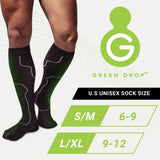 Green Drop™ Compression Socks Knee High Small / Medium Black Closed Toe (1230640_PR) 1/PR