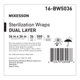 McKesson Sterilization Wrap White / Blue 36 X 36 Inch Dual Layer SMS Polypropylene (1243665_BG) 36/BG