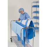 SMART-FOLD* H650 Sterilization Wrap White / Blue 40 X 55 Inch Dual Layer SMS Polypropylene Steam / EO Gas / Hydrogen Peroxide (832283_CS) 48/CS