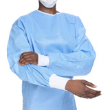 McKesson Non-Reinforced Surgical Gown with Towel Large Blue Sterile AAMI Level 3 Disposable (1104452_CS) 30/CS