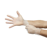 McKesson Confiderm® Exam Glove Medium NonSterile Vinyl Standard Cuff Length Smooth Clear Not Rated (871023_CS) 1000/CS