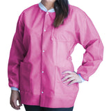 FitMe™ Lab Jacket Raspberry Pink Small Hip Length 3-Layer SMS Disposable (1194429_CS) 50/CS