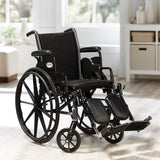 McKesson Lightweight Wheelchair Dual Axle Desk Length Arm Swing-Away Elevating Legrest Black Upholstery 16 Inch Seat Width Adult 300 lbs. Weight Capacity (1065283_EA) 1/EA
