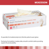 McKesson Exam Glove Small NonSterile Stretch Vinyl Standard Cuff Length Smooth Ivory Not Rated (409742_BX) 100/BX