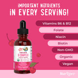 Mary Ruth's® Vegan B-Complex Dietary Supplement Niacin / Vitamin B6 / Folate / B12 / Biotin 2 mg - 2 mg - 400 mcg - 1,500 mcg - 2,500 mcg Strength Drop 1 oz. Cherry Flavor (1271766_EA) 1/EA