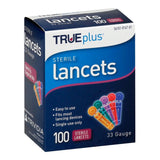 TRUEplus™ Lancet for Lancing Device 33 Gauge Non-Safety Twist Off Cap Finger (840884_BX) 100/BX