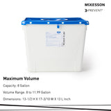 McKesson Prevent® Pharmaceutical Waste Container White Base 13-1/2 H X 17-3/10 W X 13 L Inch Vertical Entry 8 Gallon (1011862_CS) 9/CS