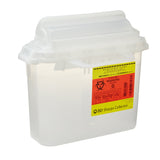 BD™ Sharps Container Translucent White Base 12 H X 12 W X 4-4/5 D Inch Horizontal Entry 1.35 Gallon (367439_EA) 1/EA