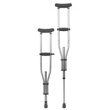 McKesson Underarm Crutches Youth / Adult / Tall Adult 4 Foot 6 Inch to 6 Foot 6 Inch User Height Aluminum Frame 300 lbs. Weight Capacity (1095263_CS) 8/CS