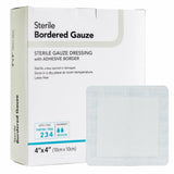 DermaRite® Bordered Gauze Island Dressing 4 X 4 Inch Square NonSterile (583281_PK) 100/PK