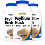nutricost® Dietary Supplement Psyllium Husk 500 mg Strength Capsule 500 Per Bottle (1270252_BT) 1/BT