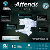 Attends® Premier Unisex Adult Incontinence Brief X-Large Disposable Heavy Absorbency (1128075_CS) 40/CS