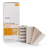 McKesson Elastic Bandage 4 Inch X 5 Yard Double Hook and Loop Closure Tan NonSterile Standard Compression (1086529_BX) 10/BX