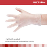 McKesson Confiderm® Exam Glove Medium NonSterile Vinyl Standard Cuff Length Smooth Clear Not Rated (871023_CS) 1000/CS