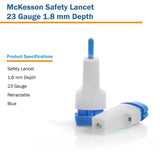 McKesson Safety Lancet 23 Gauge Retractable Push Button Activation Finger (1217990_BX) 100/BX
