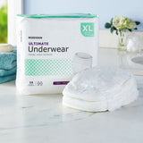McKesson Unisex Adult Absorbent Underwear Pull On with Tear Away Seams X-Large Disposable Heavy Absorbency (1123837_BG) 14/BG