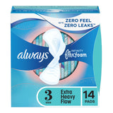 Always® Infinity FlexFoam Extra Heavy Flow Feminine Pad WIth Wings Heavy Absorbency (1231749_BX) 14/BX