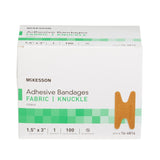 McKesson Adhesive Strip 1-1/2 X 3 Inch Fabric Knuckle Tan Sterile (466873_BX) 100/BX