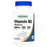 nutricost® Vitamin B2 Riboflavin Dietary Supplement Vitamin B2 400 mg Strength Capsule 120 Per Bottle (1270249_BT) 1/BT