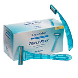 DawnMist® Triple Play™ Personal Razor with Lubricating Strip Single Edge Triple Blade NonSterile Disposable (514816_BX) 10/BX